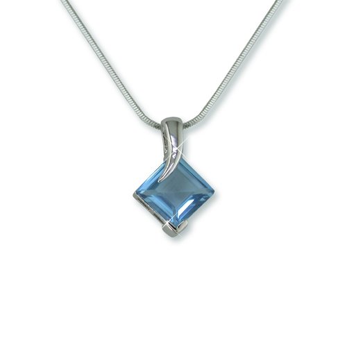 Aqua Rhodium Necklace