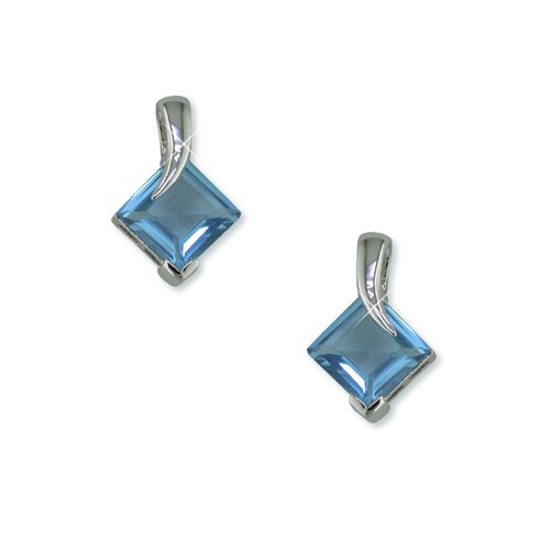 Aqua Rhodium Earrings