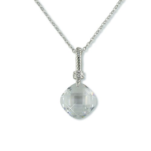 Double-sided Cubic Zirconia Rhodium Necklace