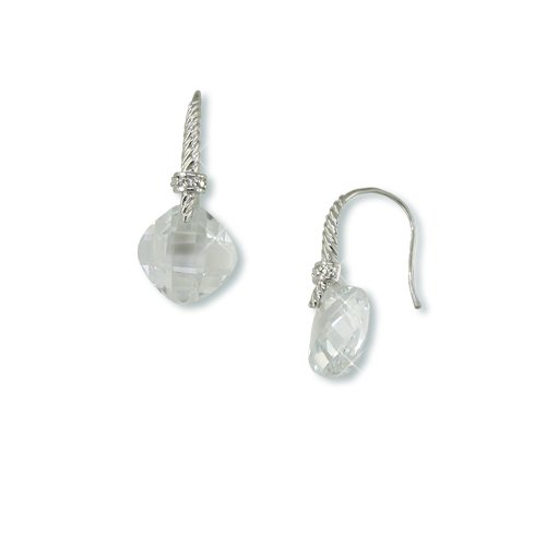 Double-sided Cubic Zirconia Rhodium Earrings