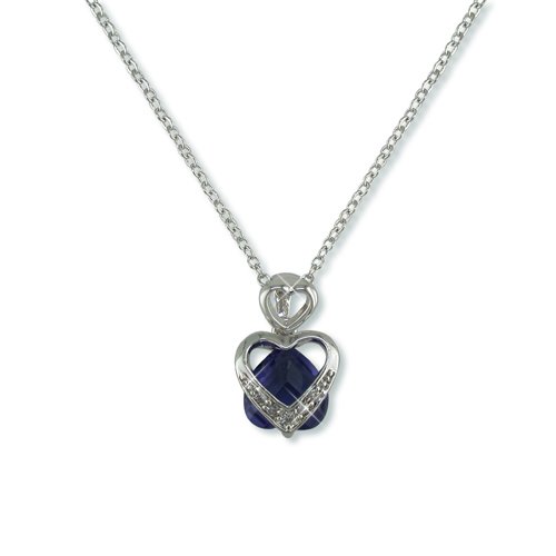 Heart-shaped Blue Tanzanite Cubic Zirconia Necklace