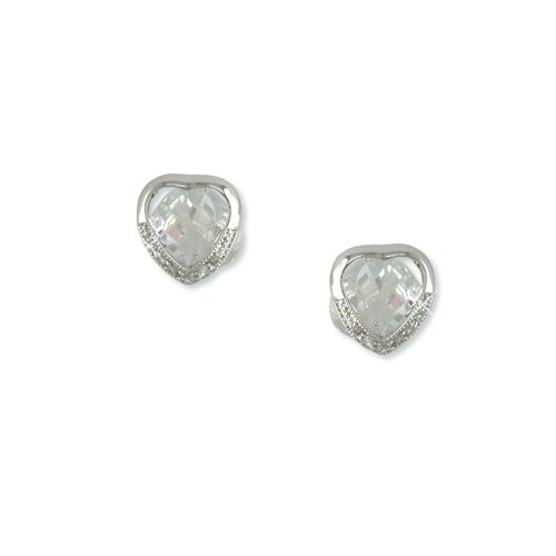 Heart-shaped Cubic Zirconia Earrings (EP5753)