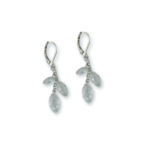 Marquise Cubic Zirconia Rhodium Earrings