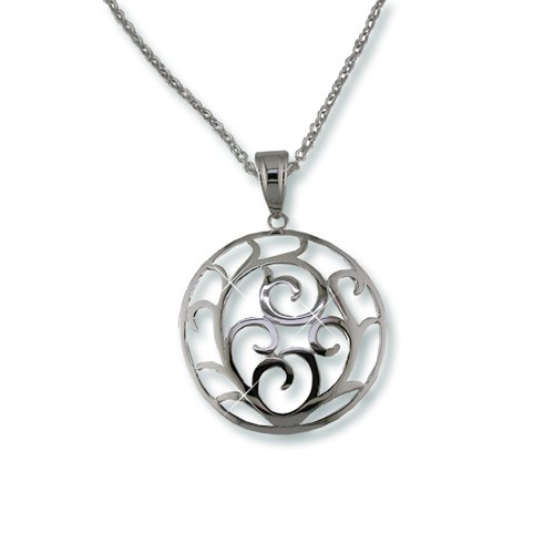 Rhodium Medallion Necklace (N5450S)