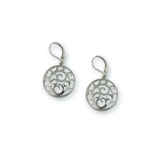 Rhodium Medallion Earrings (EE5450S)