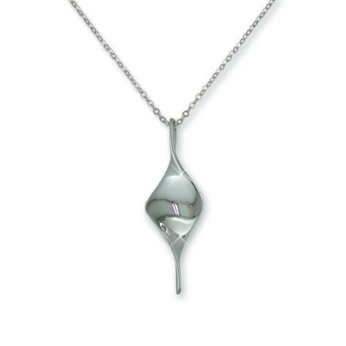 Twisted Rhodium Bar Necklace