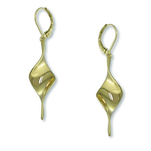 Twisted Gold Bar Earrings