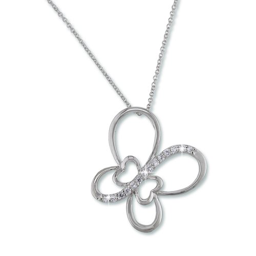 Butterfly Rhodium Necklace (N6725S)