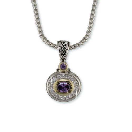 Amethyst Antique Rhodium Necklace (N6856A)