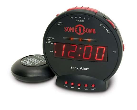 Sonic BOMB Alarm Clock with 12V Bed Shaker