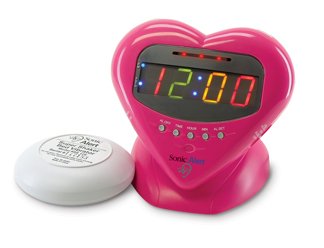 Sonic Boom "Sweetheart" Alarm Clock w/12V Bed Shaker