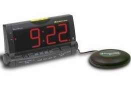 Wake Assure Clock w/Lamp Outlet and 12V Pillow Vibrator