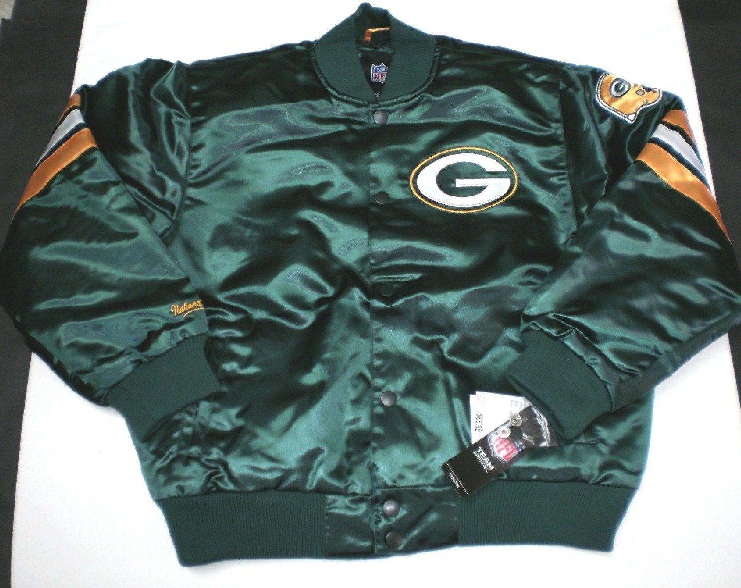 BNWT Boys Green Packers Satin Jacket Sz. 2x