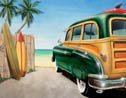 Beach Woody Car tin sign #1147