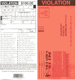 (5) Fake Parking Tickets Novelty Gift
