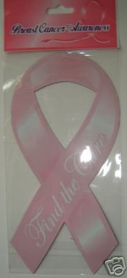 (3) Breast Cancer Ribbon Car Magnets
