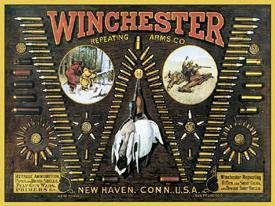 Winchester Bullet Board Tin Sign #942