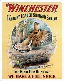 Winchester Drumming Grouse Tin Sign #1007