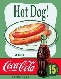 Coke Hot Dog Tin Sign #1048