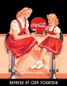 Coke Refresh Fountain Tin Sign #1132