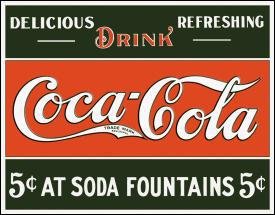 Coke 5 Cents Tin Sign #1052