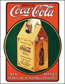 Coke Handy Six Pack Tin Sign #1049
