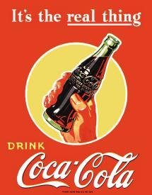 Coke Real Thing Hand Tin Sign #1053