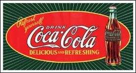Coke Starburst Bottle Tin Sign #1131