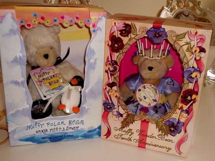 NORTH AMERICAN BEAR MUFFY 10th ANNIVERSARY & POLAR BOXED Limited Edition 1999!