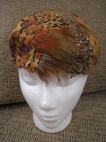 Beautiful 1940's Feather Hat Green Brown Black Flapper Art, 49% OFF