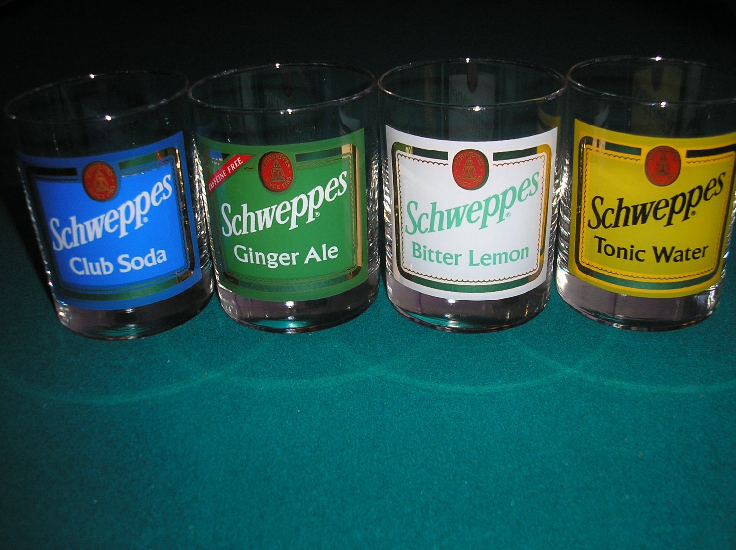 SCHWEPPES HIGHBALL GLASSES SET OF 4 GINGER ALE/BITTER