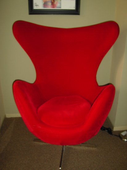 The egg chair by Arne Jacobsen.(reproduction