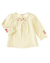 Snow Blossom Smocked Flower A-line Top 12-18 mo