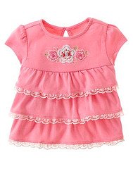 Love is in the Air Lace Trim Ruffle Top 12-18 mo