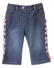 Love is in the Air Lace Up Ribbon Denim Pant sz 2T
