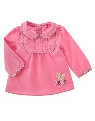 Pretty In Plums Pink Corduroy Squirrel Top sz 2T EUC