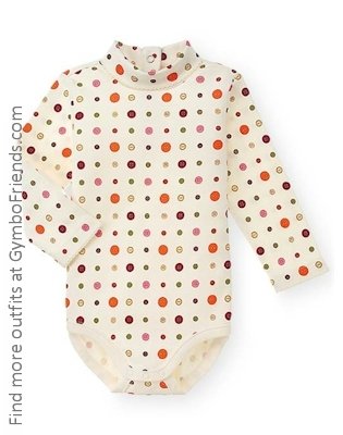 Cute As A Button Button Print Tneck Bodysuit 3-6 mo LN