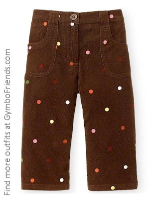 Cute As Button Brown Courdoroy pants 3-6 mo LN