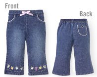 $15.00 for 2 pc lot LN Apres Ski Embroidered Jeans and EUC long sleeve onesie 3-6 mo