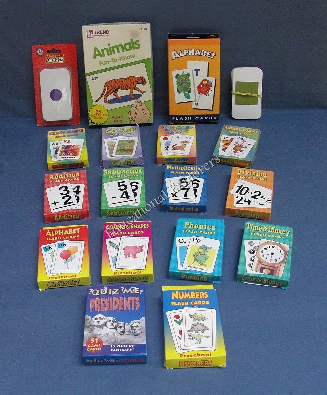 Flash Cards Lot Alphabet Presidents Math Phonics Shapes Colors Numbers 18 Sets