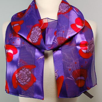 Silk Scarf Purple - Red Hatter Scarf