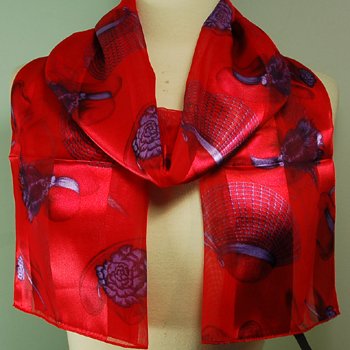 Silk Scarf Red - Red Hatter Scarf