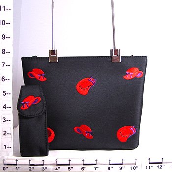 Embroid Red Hat Purse