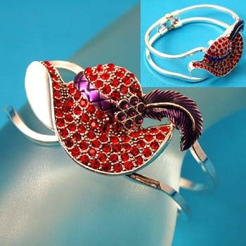 RED HAT SILVER HINGE BANGLE