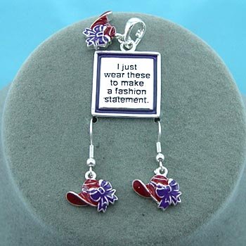 EARRING/PENDANT SET - REDHAT