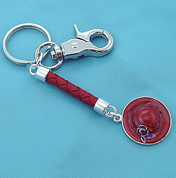 BRAIDED CORD RED HAT KEY CHAIN