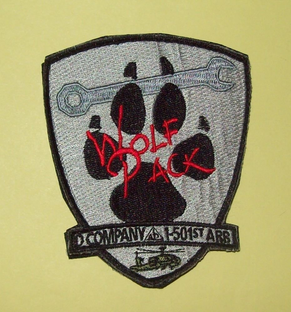D CO 1501st AIRBORNE "VELCRO" WOLF PACK MILITARY PATCH
