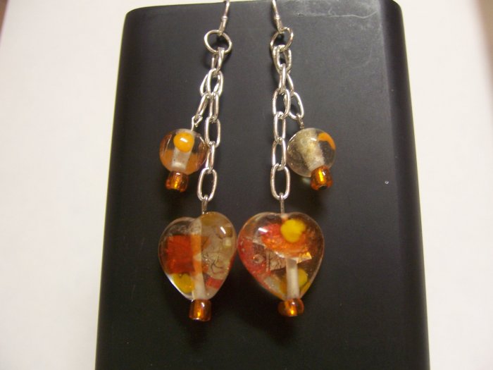Orange Hearts Dangle