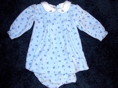 Carter's pretty blue velour dress 12 months