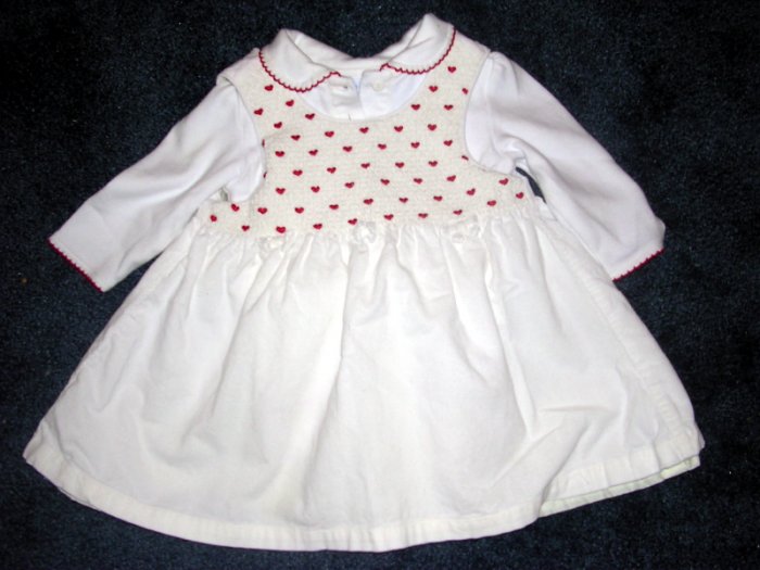 miniwear heart corduroy dress like new 12 months